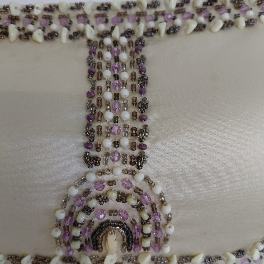 Vintage Sue Wong Couture Silk Beaded Fringe Cocktail Dress Ivory Formal Y2K Size - Picture 2 of 11